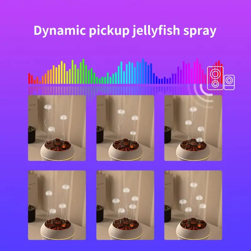 Dynamic Jellyfish Air Humidifier 250ml Essential Oil Diffuser Remote Control Bedroom Humidifier With 7 Colorful Night Lights - Image 3
